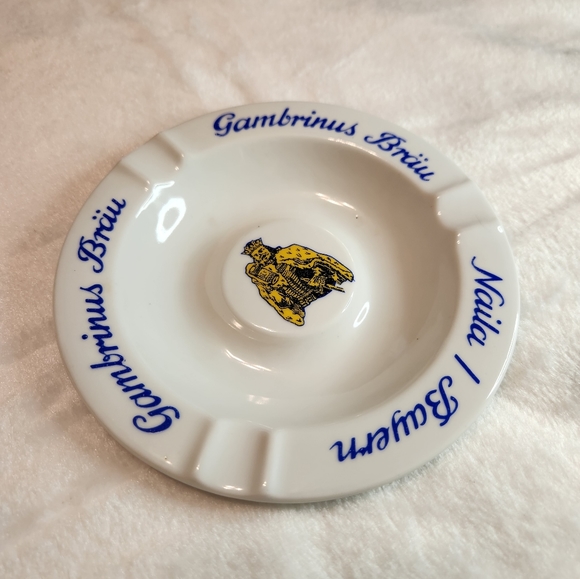 🍺Rare Vintage Emil Sahm "Gambrinus Bräu" Ashtray Made in Germany Mid Century - Picture 2 of 7